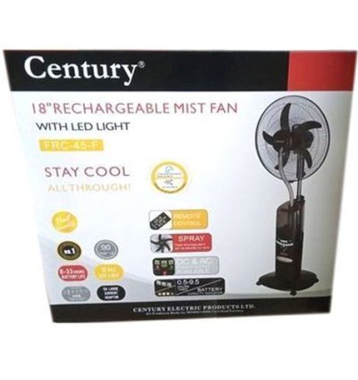 Century 18'' Rechargeable Mist Fan - 18 INCHES