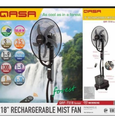 Qasa 18” Rechargeable Mist Fan (QRF-7318 Forest) – Stay as Cool as in a Forest